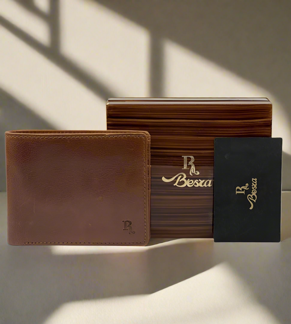 BERSA PREMIUM LEATHER BI FOLD MENS WALLET