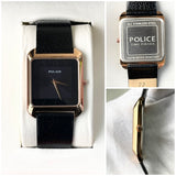 POLC SQUARE LEATHR WATCH