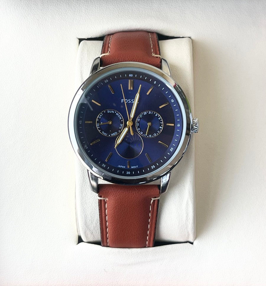 FSL QUARTZ LEATHER WATCH