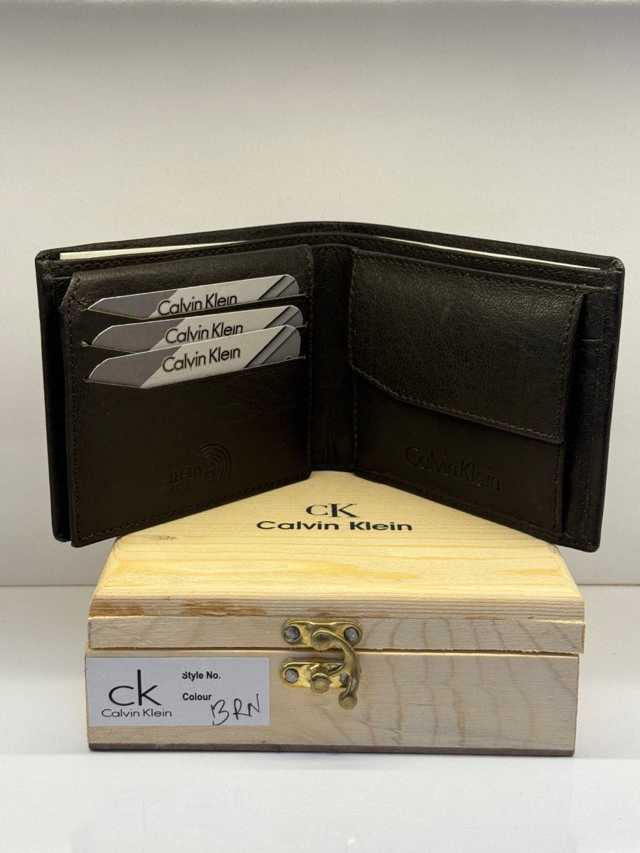C-K LEATHER BI FOLD MENS WALLET