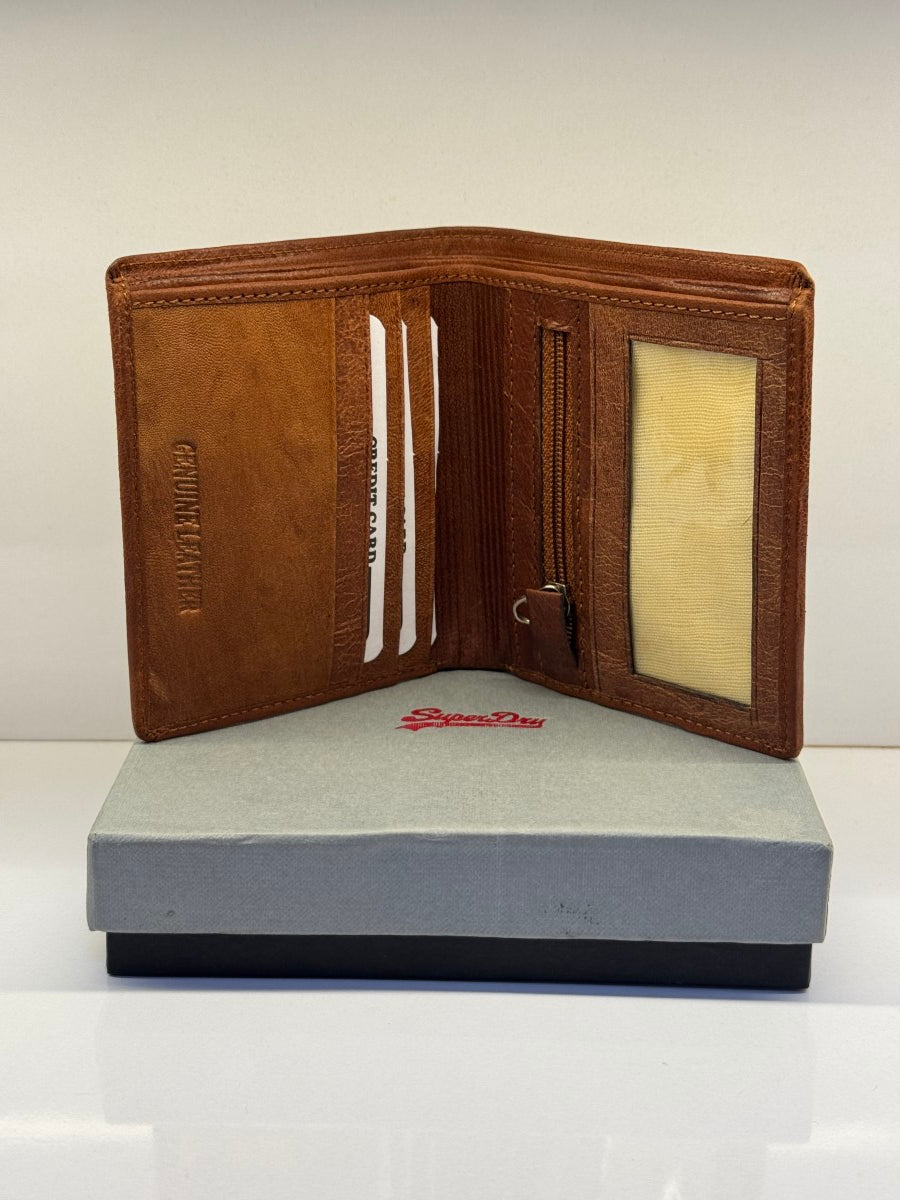SUPERDRY LEATHER BI FOLD MENS WALLET