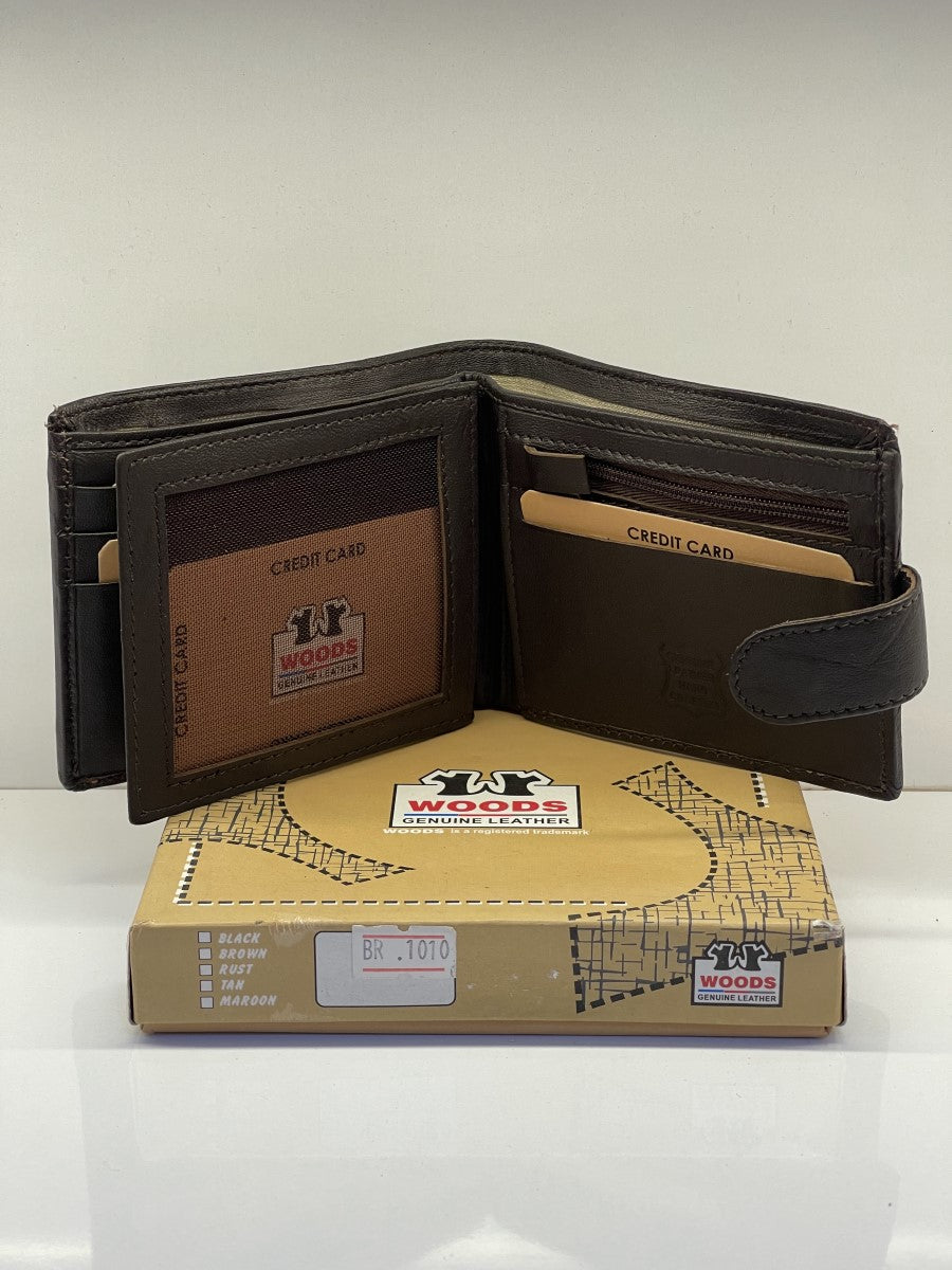 WOODS LEATHER BI FOLD MENS WALLET