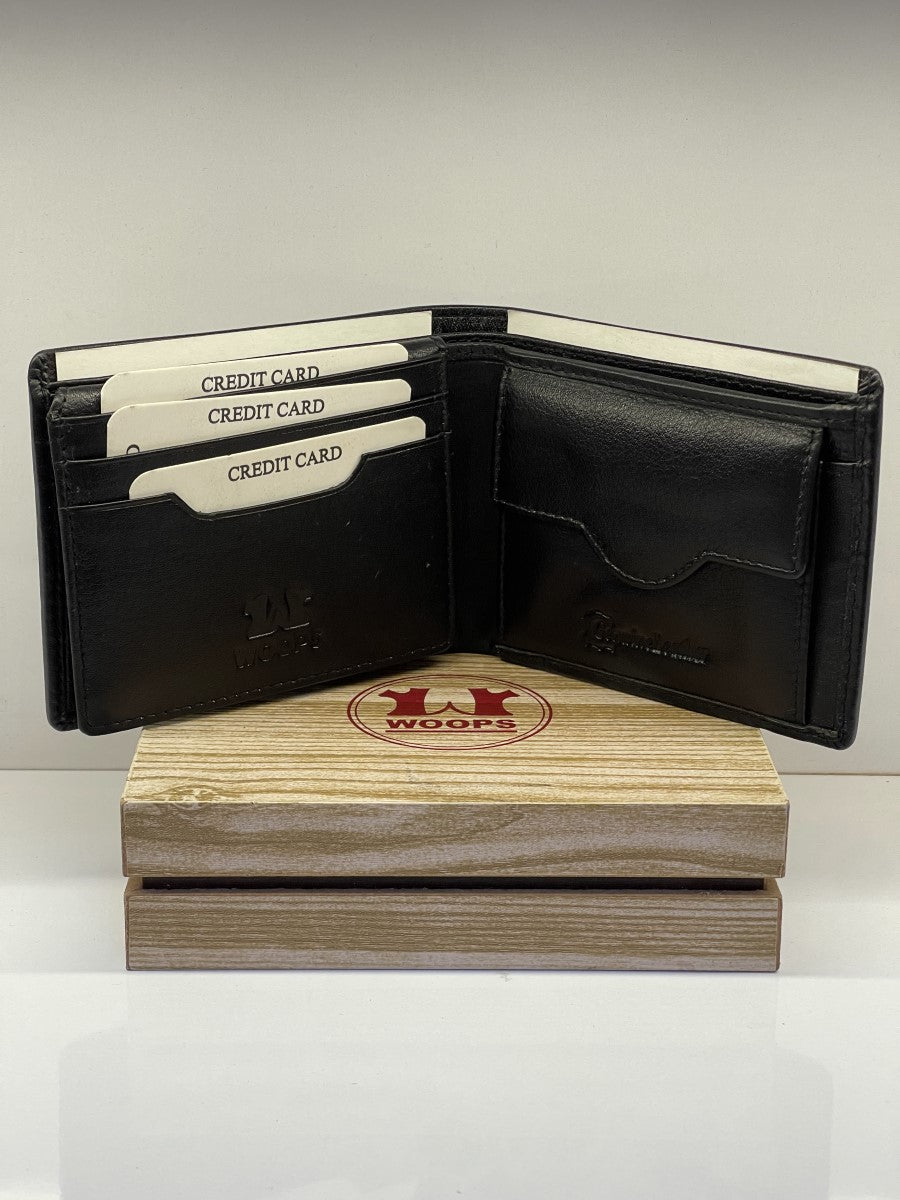 WOOPS LEATHER BI FOLD MENS WALLET