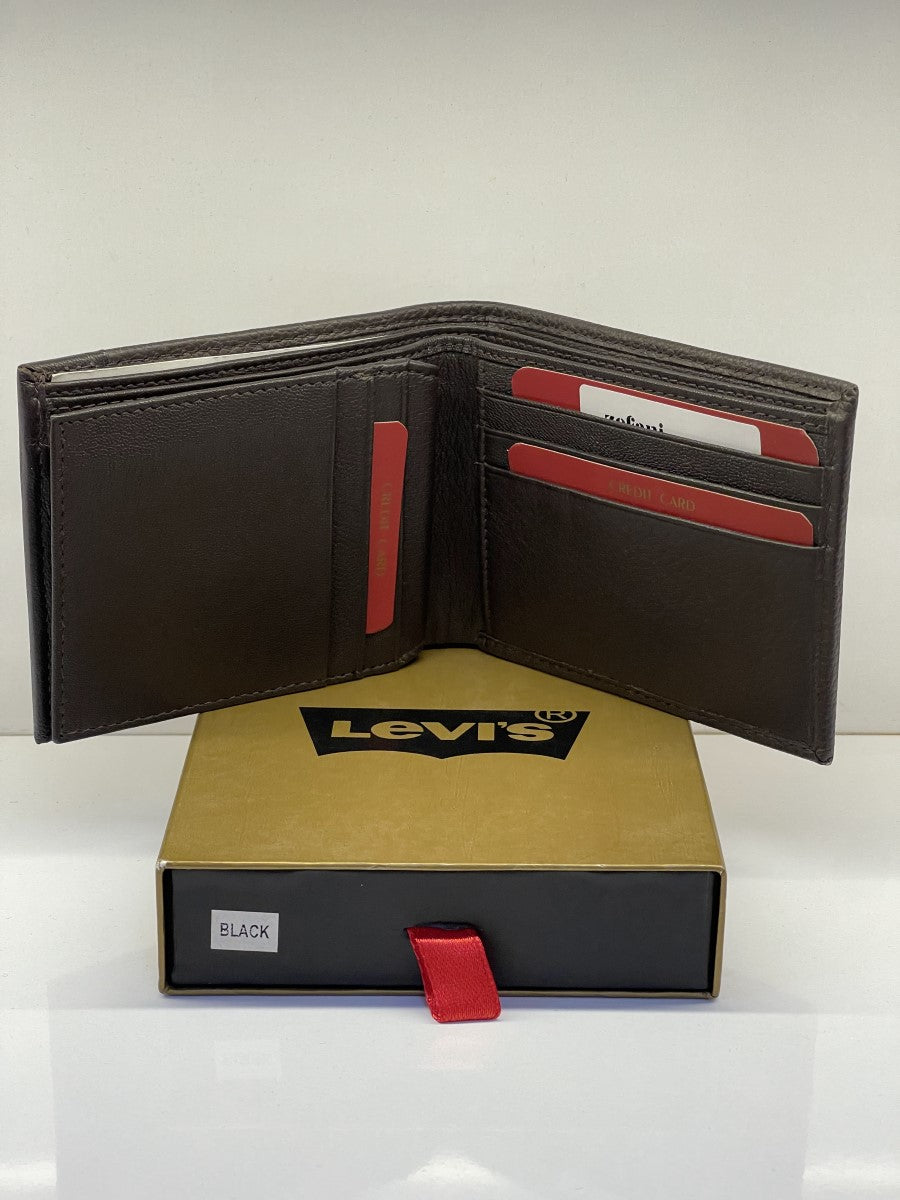 LEVS LEATHER BI FOLD MENS WALLET