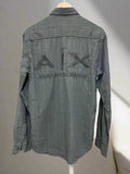 A-X DENIM DOUBLE POCKET BACK PRINTED SHIRT