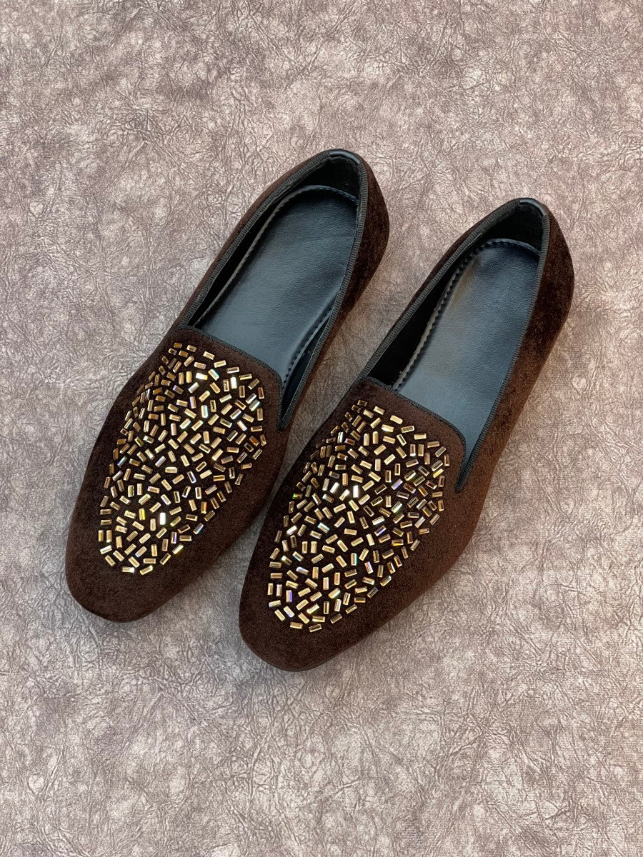 HAND MADE STONE PARTY WEAR LOAFERS