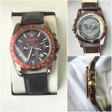 EMP ARMN CHRONO LEATHER STRAP WATCH