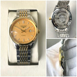 LONGNS GOLD DIAL METAL STRAP WATCH