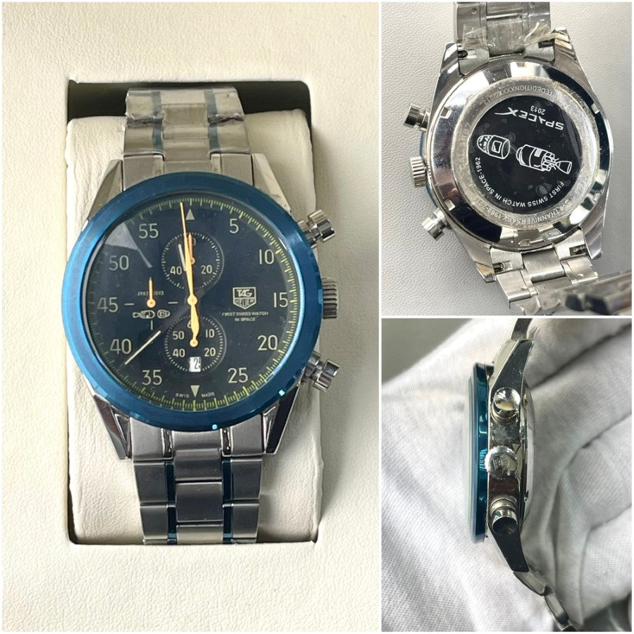TAG HUER QUARTZ METAL STRAP WATCH