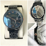 IWC BLACK DIAL METAL STRAP WATCH