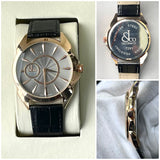 JACB & CO QUARTZ LEATHER STRAP WATCH