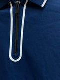 HKT SPORT BLUE ZIP POLO T-SHIRT