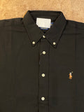 RLP BLACK OXFORD "CUSTOM FIT" PONY LOGO SHIRT
