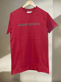 A-X MAROON LOGO PRINT ROUND NECK T-SHIRT