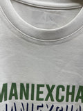 A-X WHITE LOGO PRINT ROUND NECK T-SHIRT