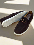 DIO R SUEDE CD LOGO LOAFERS