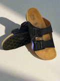 Birkn Arizona Black Corduroy leather slipper