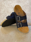 Birkn Arizona Black Corduroy leather slipper
