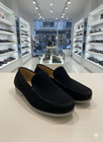 ZRA MEN'S BLACK SUEDE DRIVING MOCCASINS LOAFERS