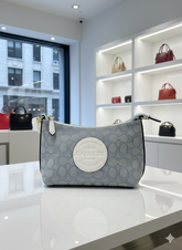 CO ACH SIGNATURE DEMPSEY SHOULDER BAG IN LIGHT BLUE CANVAS  LADIES SLING BAG