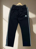 ADS BLACK TRACK PANTS WITH WHITE THREE STRIPES NS LYCRA DRIFIT TRACK