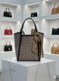 MANGOLIA SIGNATURE MONOGRAM TOTE WITH LEOPARD SCARF TOTE LADIES BAG