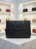 CHNEL LARGE QUILTED CAVIAR TOTE LADIES BAG