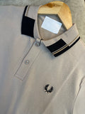 FRD PRRY MEN'S BEIGE POLO SHIRT WITH TIPPED COLLAR