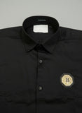 BLMN PARIS Medallion Logo Button-Up with Branded Tape Shirt