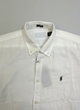 RLP CLASSIC WHITE BUTTON-DOWN LINEN PLAIN SHIRT