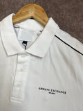 A-X White Trim Detail Polo T-Shirt