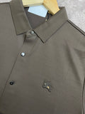BRBRY LUXURY SHIRT WITH EMBROIDERED EQUESTRIAN LOGO IMPORTED SHIRT