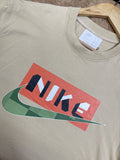 NKE "BLOCK LOGO SWOOSH" OVERSIZED T-SHIRT (Maroon & Tan)