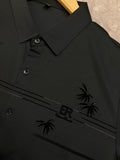 IMPORTED DESIGNER BLACK BEADED PALM TREE SHIRT