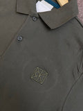 C-K SOLID OLIVE GREEN PIQUE POLO T-SHIRT