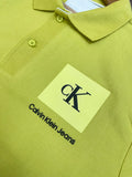 C-K BOX LOGO LIME GREEN POLO T-SHIRT