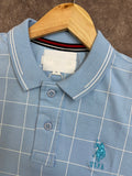USP A WINDOWPANE CHECK POLO T-SHIRT