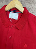 USP A CLASSIC SOLID RED PIQUE POLO T-SHIRT