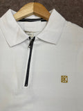 C-k ZIP-NECK PIQUE POLO T-SHIRT