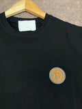 BLMN BACK PRINTED ORANGE EMBOSSED LOGO CREWNECK ROUND NECK T-SHIRT