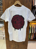 BLMN BACK PRINTED RED ACCENT LOGO CREWNECK ROUND NECK T-SHIRT