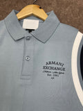 A-X STRIPED SLEEVE PIQUE POLO T-SHIRT