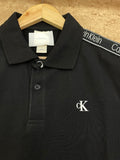 C-K PIMA COTTON SCRIPT LOGO POLO T-SHIRT