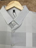 IMP PREMIUM GHOST-CHECK SATIN-FINISH LUXURY SHIRT – ARCTIC SILVER CHECKS SHIRT