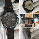 Hugo Boss Grand Prix Chronograph Black Perforated Leather Watch