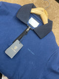 R/R ROYAL BLUE QUARTER-ZIP POLO T-SHIRT