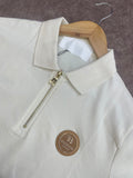 BLMN ZIP-NECK EMBLEM POLO T-SHIRT