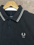 FRD PRRY X CDG COLOR-BLOCK SLEEVE COTTON PIQUÉ POLO T-SHIRT