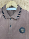 BLMN PARIS TIPPED COLLAR MEDALLION PIQUÉ POLO T-SHIRT