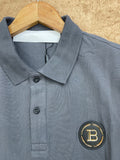 BLMN PARIS METALLIC GOLD MEDALLION PIQUÉ POLO POLO T-SHIRT